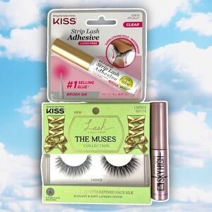 💙 BNIB KISS False Eyelashes Full Application Set Lash Adhesive Mascara Falsies
